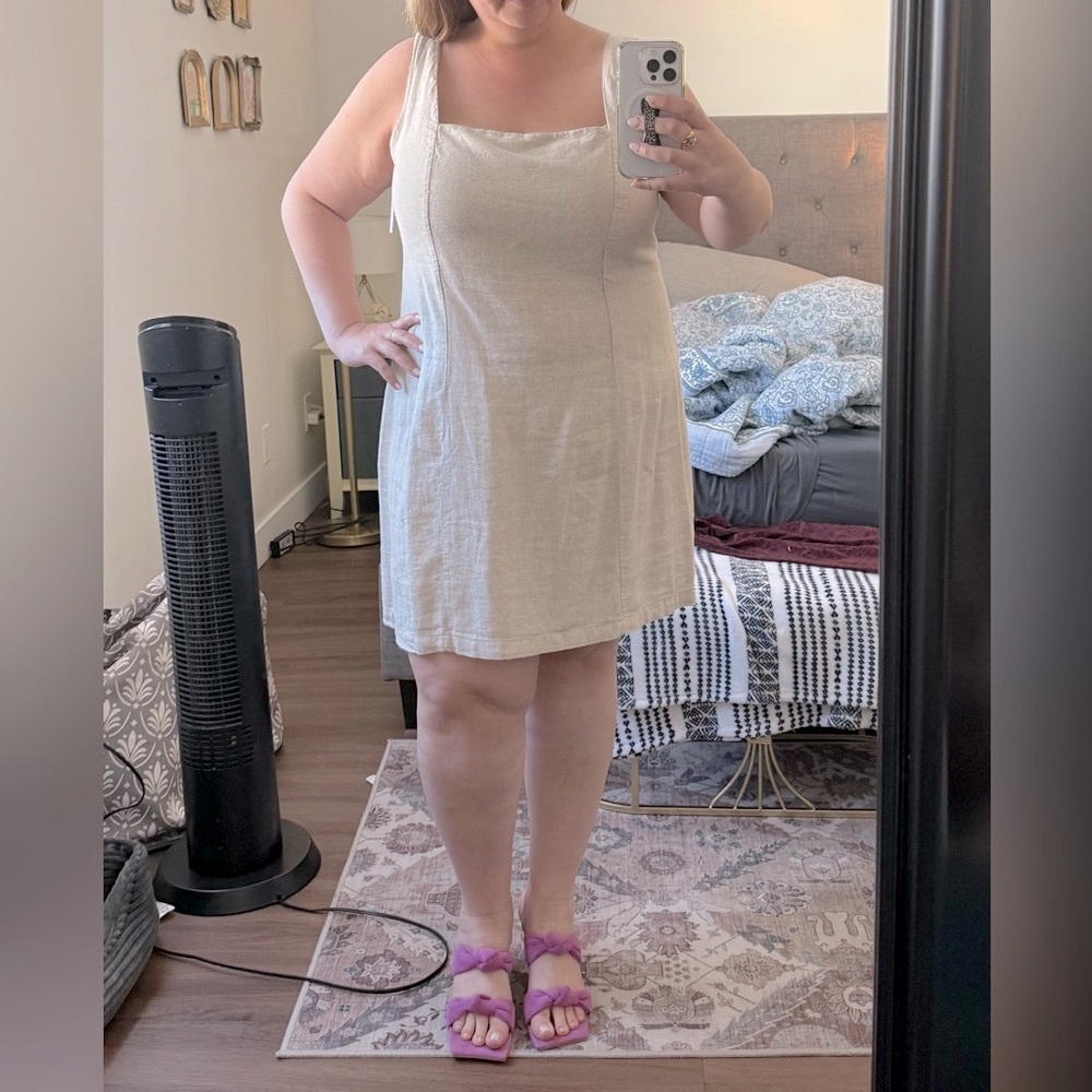 Old Navy Dress with Purple Sandals